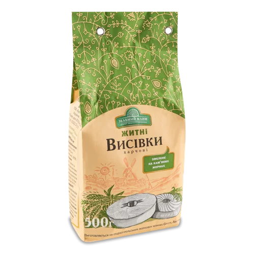 Житні Висівки Харчові Жорнового Помелу, м/у 0.5кг