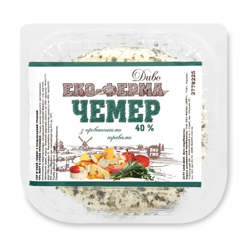 Сир М'який Із Прованськими Травами Чемер Еко-Ферма Диво, 40% кг