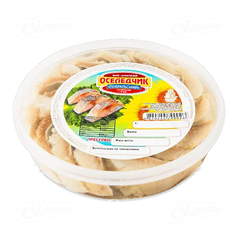 Оселедець атлантичний «Генерал» шматочки філе в олії, 180г