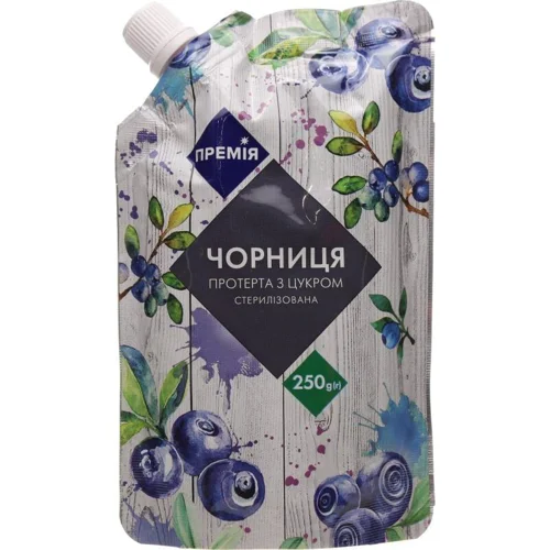 Чорниця Премія перетерта з цукром стерілізована 250г