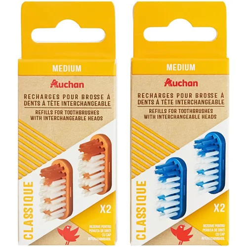 Насадка для зубної щітки Auchan Classic Medium Replaceable Head 2шт