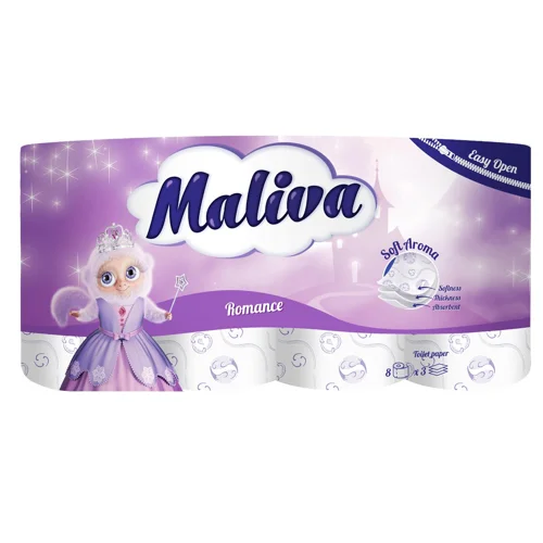 Туалетний папір Maliva Романс 3-шаровий 8шт