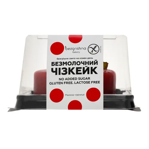 Чізкейк безмолочний Малина-чорниця Bezgrishna bakery п/у 300г