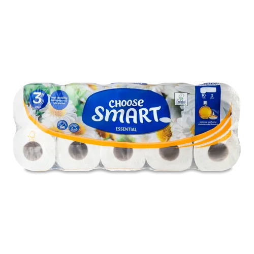 Папір туалетний Choose Smart Essential ромашка 3-шаровий, 10шт