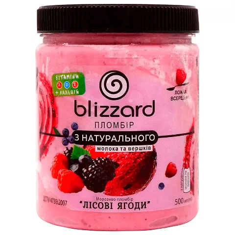 Морозиво Blizzard Пломбір №18 лісові ягоди, 500 мл
