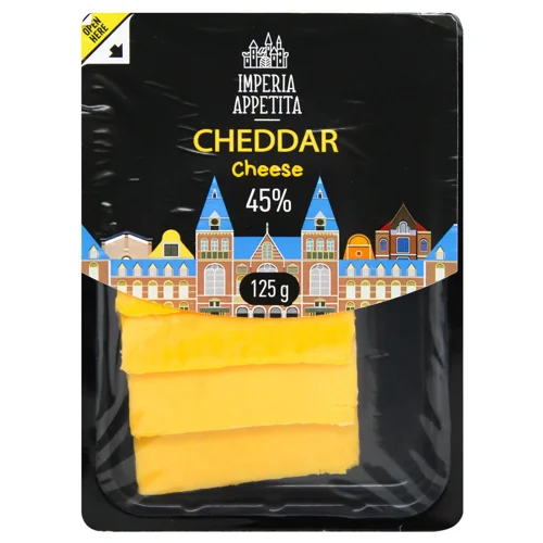 Сир чеддер Imperia Appetita нарізаний 50% 125г