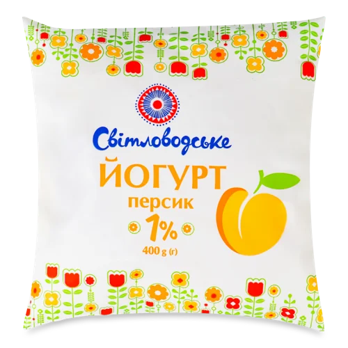 Йогурт Персиковий 1% Світловодське м/у, 400г