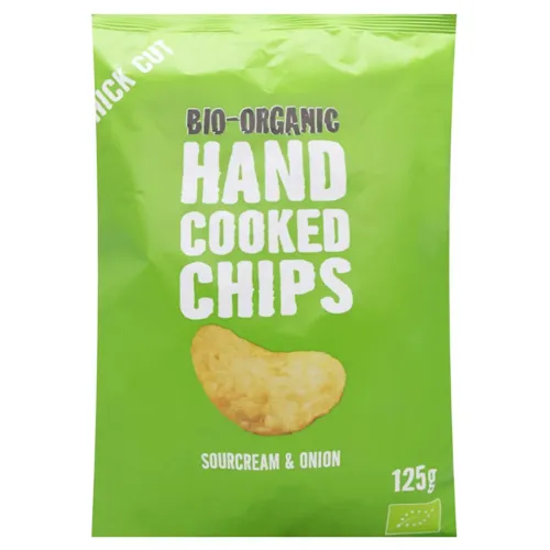 Чіпси Trafo Біо картопляні зі смаком сметани та цибулі органічні 125г