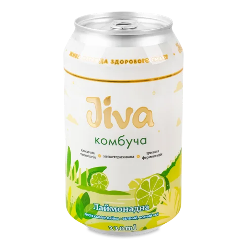 Напій Безалкогольний Слабогазований На Рослинній Сировині Комбуча Лаймонадна, з/б 330мл