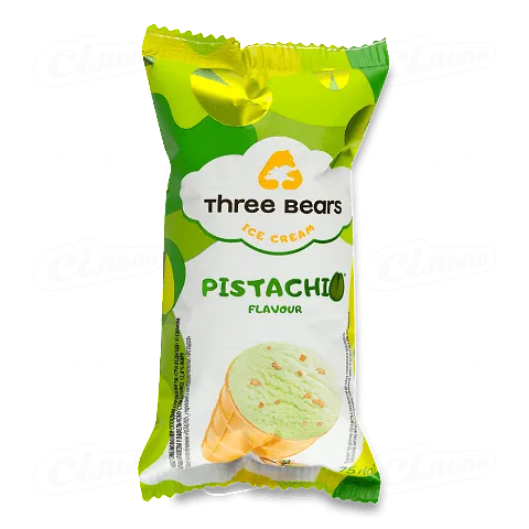 Морозиво Три Ведмеді фісташкове у вафельному стаканчику 75г