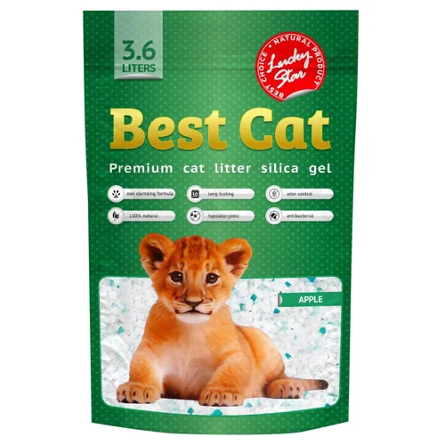 Наповнювач гігієнічний Best Cat для котів силікагелевий з ароматом зеленого яблука 3,6л