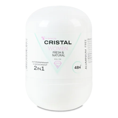 Антиперспірант-Дезодорант Жінкам Кульковий 2в1 Натуральний Cristal 50мл