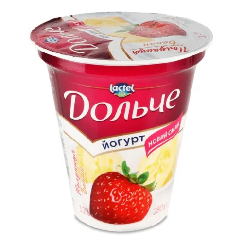 Йогурт Дольче полуниця-банан 3,2%, 280г