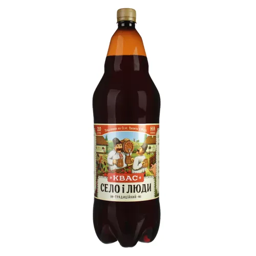 Квас сильногазований фільтрований пастеризований Традиційний Село і Люди 2л