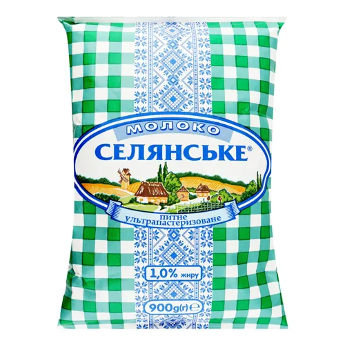 Молоко 1% ультрапастеризоване Селянське т/п 900г