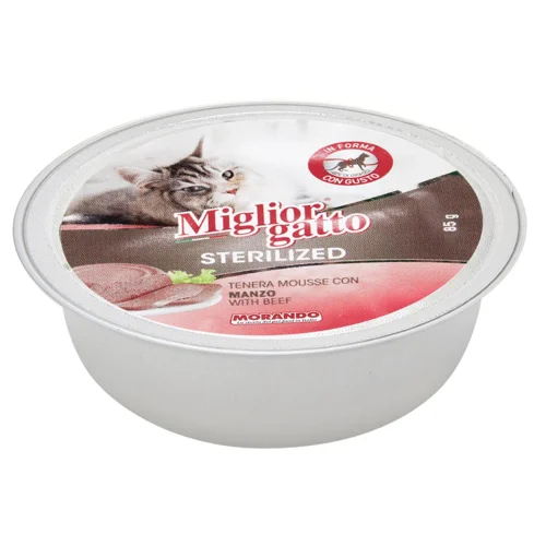 Корм вологий Miglior Gatto з телятиною для стерилізованих котів 85г