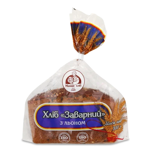 Хліб Заварний З Льоном Вищого Ґатунку, м/у 0.3кг