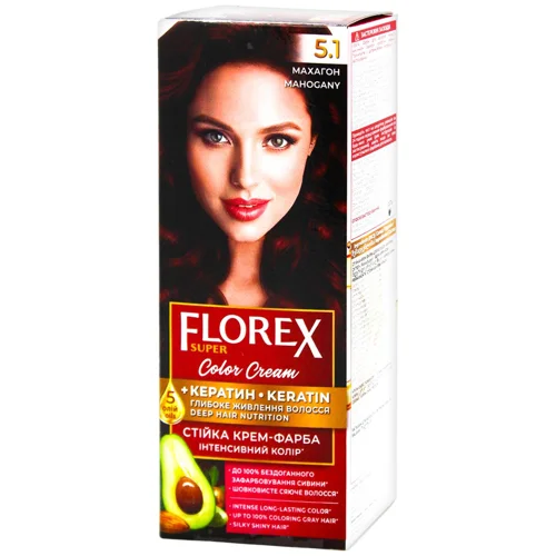 Крем-фарба Florex для волосся колір махагон