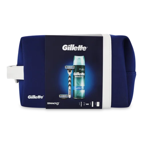 Гель для Гоління Extra Comfort Mach3 Gillette, 200 мл + Бритва зі Змінною Касетою + Косметичка, 1 шт