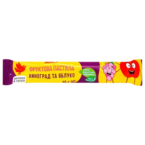 Пастила фруктова Auchan виноград та яблуко 15г