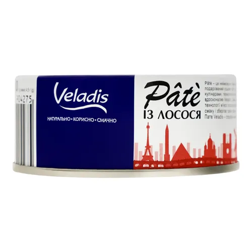 Пате пастеризоване з лосося Pate Veladis з/б 100г