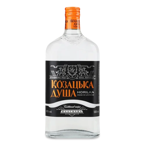 Горілка Вищого Ґатунку Козацька Душа, 40% 500мл, п/пл