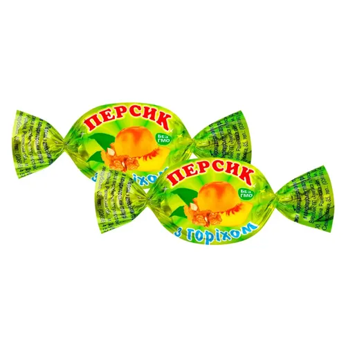 Цукерки Аметист Плюс Персик з волоським горіхом в глазурі