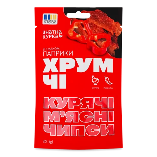 Чипси М'ясні Курячі Зі Смаком Паприки В/ґ, 30г