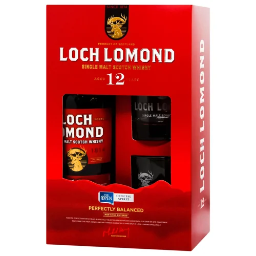 Віскі Loch Lomond 12yo 46% 0,7л з 2 келихами