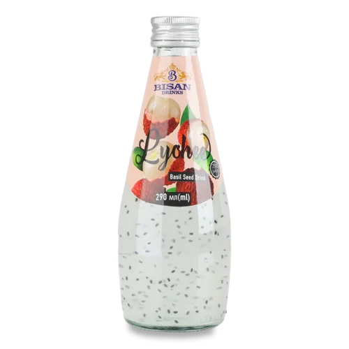 Напій Безалкогольний Соковий Негазований З Насінням Базиліку Lychee Bisan-Drinks, с/пл 290мл