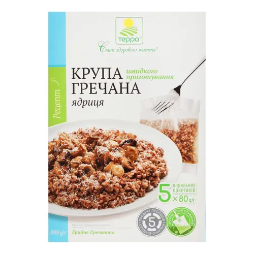 Крупа гречана швидкого приготування ядриця Teppa к/у 5х80г