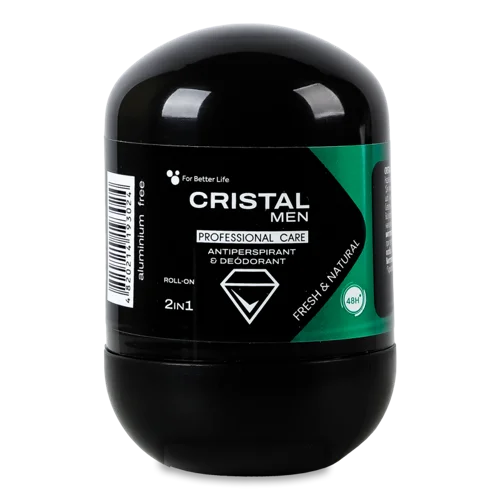Антиперспірант-Дезодорант Для Чоловіків Кульковий 2в1 Натуральний Cristal, 50мл