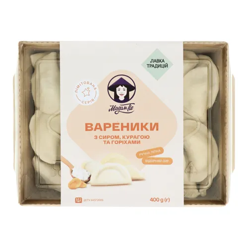 Вареники з сиром, курагою та горіхами Мадам Пе к/у 400г