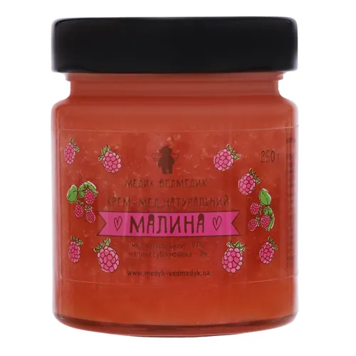 Крем-мед натуральний Малина Медик Ведмедик 250г