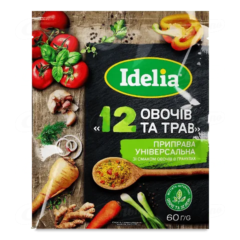 Приправа Idelia 12 овочів та трав універсальна гранульована 60г