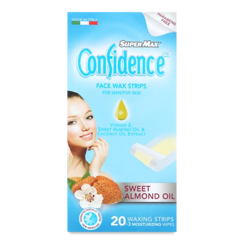 Воскові Полоски Для Депіляції Обличчя Confidence Super-Max, Чутлива Шкіра, 20шт