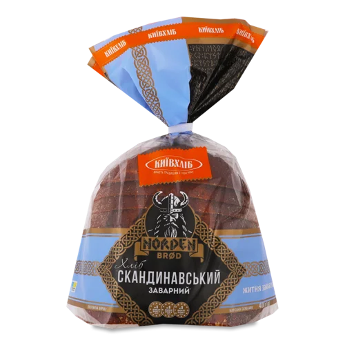 Хліб Половинка В Нарізці Скандинавський Заварний Київхліб, м/у 400г