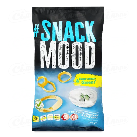 Снек Snack mood пшен-карт смак сметани з зеленню, 140г