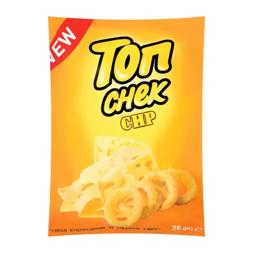 Снеки кукурудзяні зі смаком сиру Топ Снек м/у 28г