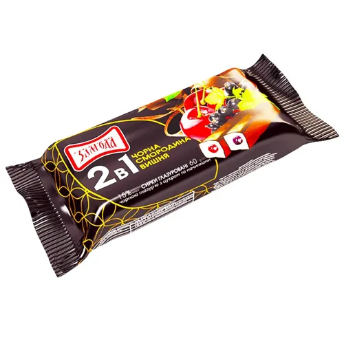 Сирки Злагода 2в1 глазуровані 15% вишня 30г чорна смородина 30г