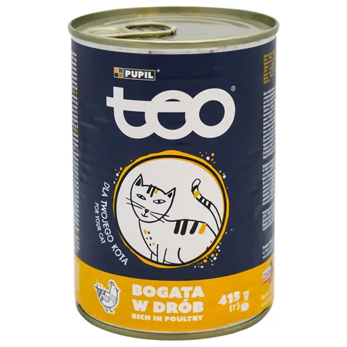Корм вологий Teo з м’ясом птиці для котів 415г