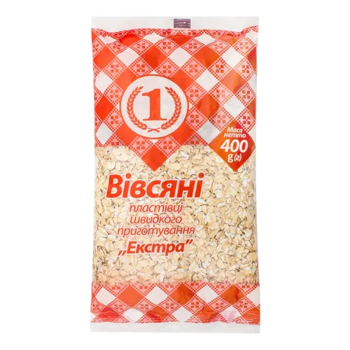 Пластівці вівсяні швидкого приготування Екстра №1 м/у 400г