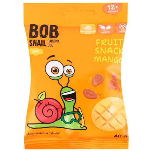 Снек фруктовий Bob Snail Манго 40г