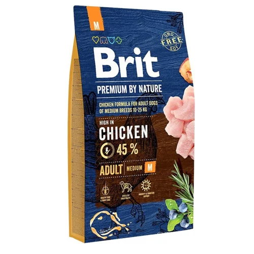 Корм сухий Brit Premium з куркою для собак середніх порід 8кг