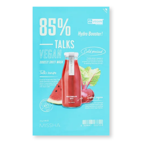 Маска для обличчя Тканинна Hydro Booster Talks Vegan Squeeze Missha, 27г