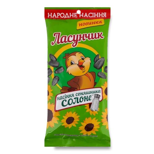 Насіння Соняшника Смажене Солоне Ласунчик, М/у 140г