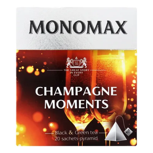 Бленд чаю чорного і зеленого байхового листового з пелюстками квітів Champagne Moments Monomax