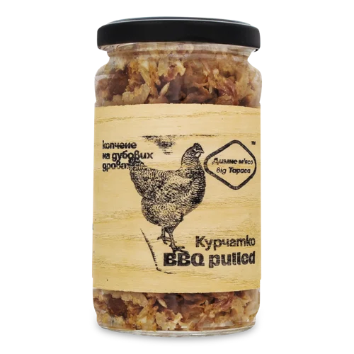 Курчатко Копчене На Дубових Дровах BBQ Pulled Димне М'ясо Від Тараса, с/б, 200г