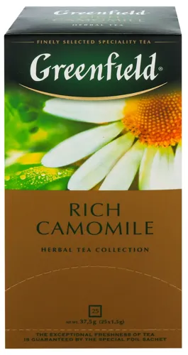 Чай трав'яний зі смаком та ароматом яблука з корицею Rich Camomile Greenfield