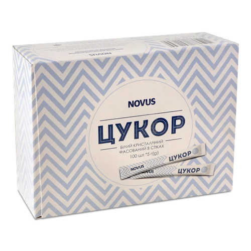 Цукор Білий Кристалічний Буряковий В/ґ, Перший Ґатунок, Картонна Упаковка, 100х5г
